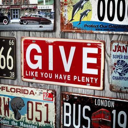 Number Plates wall sign - Give like you have plenty - eazy wagon