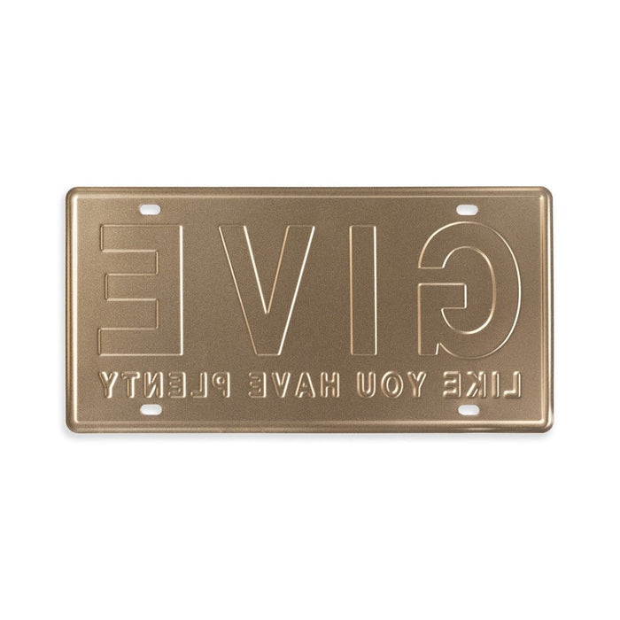 Number Plates wall sign - Give like you have plenty - eazy wagon