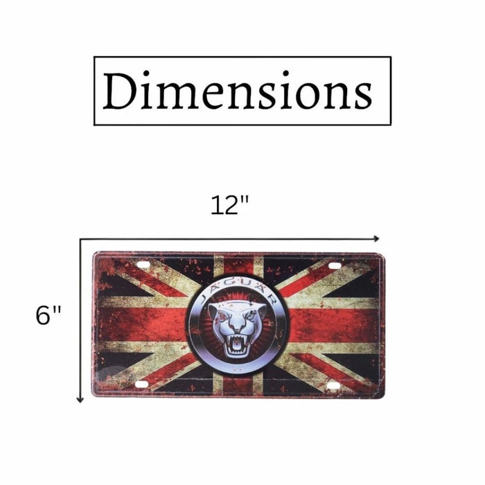 Number Plates wall sign - Jaguar UK Flag - eazy wagon