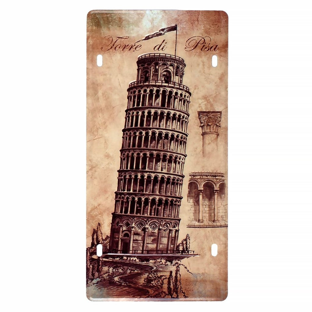 Number Plates wall sign - Leaning Tower Of Pisa — eazy wagon