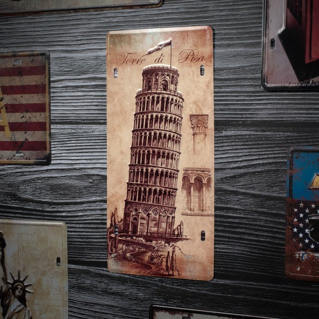 Number Plates wall sign - Leaning Tower Of Pisa — eazy wagon