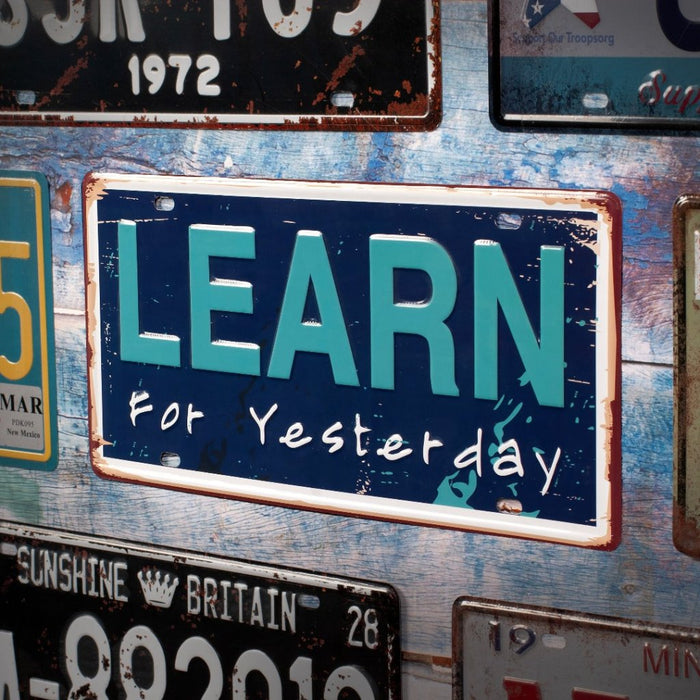 Number Plates wall sign - Learn from yesterday - eazy wagon