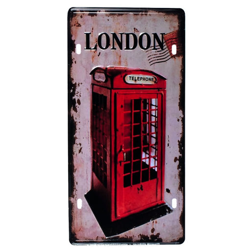 Number Plates wall sign - London telephone Booth - eazy wagon