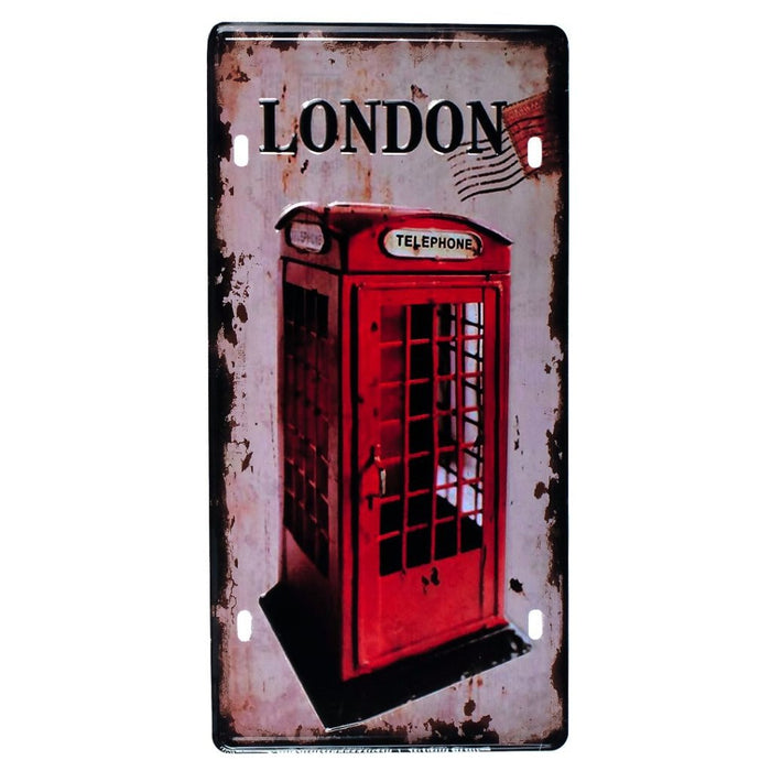 Number Plates wall sign - London telephone Booth - eazy wagon