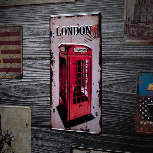 Number Plates wall sign - London telephone Booth - eazy wagon