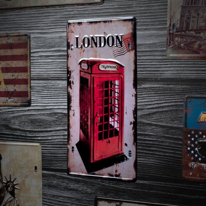 Number Plates wall sign - London telephone Booth - eazy wagon