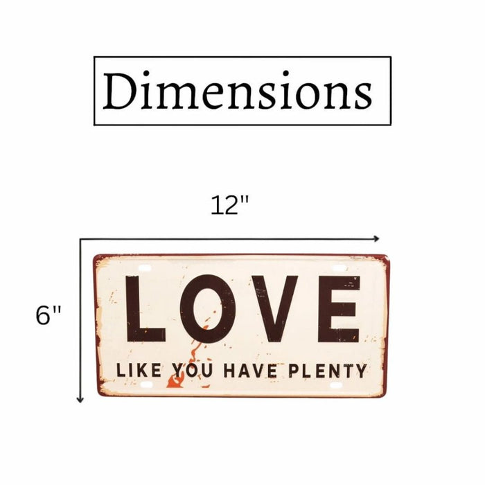 Number Plates wall sign - Love like you have plenty - eazy wagon