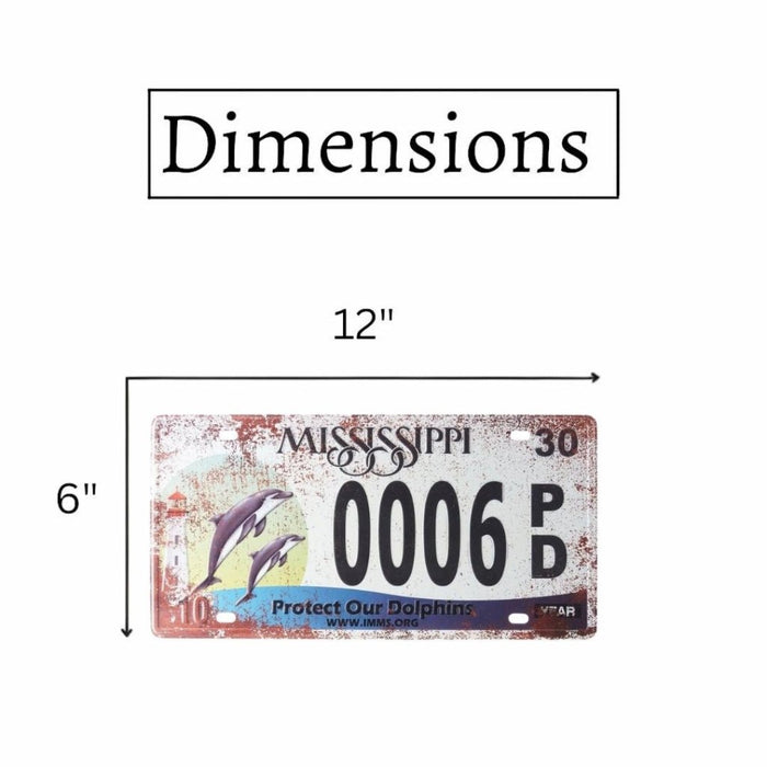 Number Plates wall sign - Mississippi 0006 PD - eazy wagon