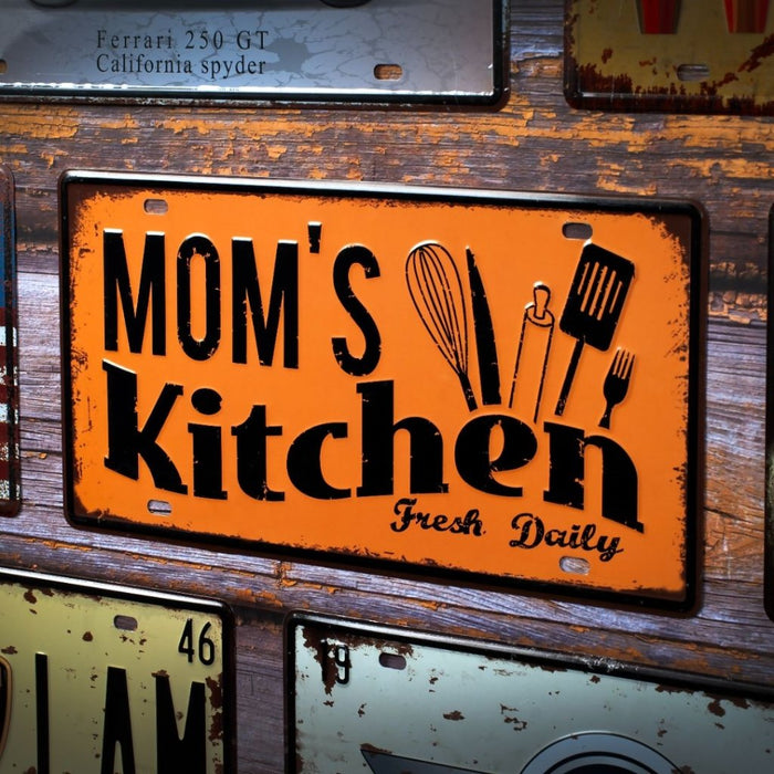 Number Plates wall sign - Mom's Kitchen - eazy wagon