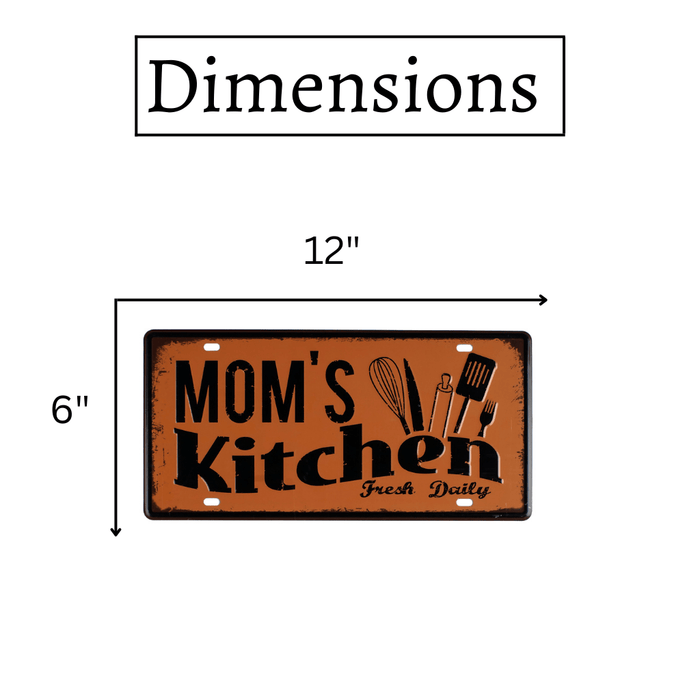 Number Plates wall sign - Mom's Kitchen - eazy wagon