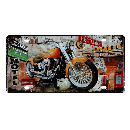Number Plates wall sign - Motel Chevrolet motorbike - eazy wagon