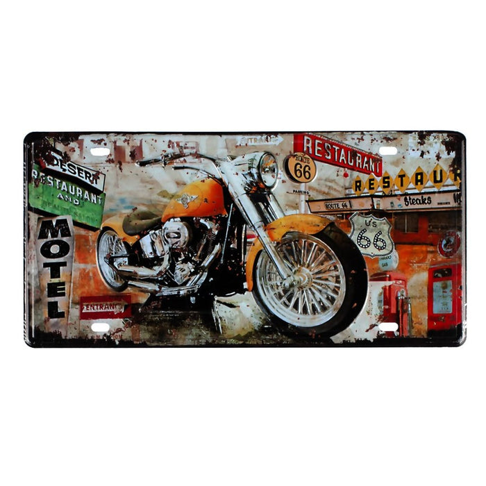 Number Plates wall sign - Motel Chevrolet motorbike - eazy wagon