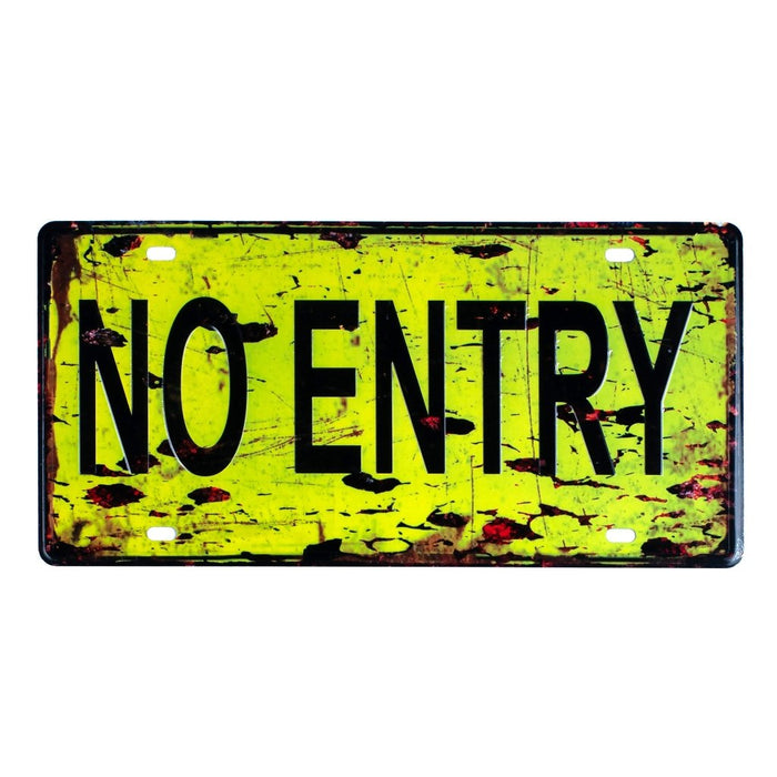 Number Plates wall sign - No Entry Rustic - eazy wagon