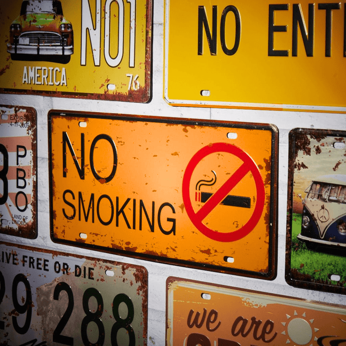Number Plates wall sign - No Smoking Orange - eazy wagon