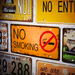 Number Plates wall sign - No Smoking Orange - eazy wagon