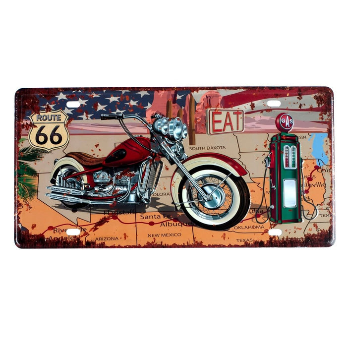 Number Plates wall sign - Route66 Chopper Gasoline - eazy wagon