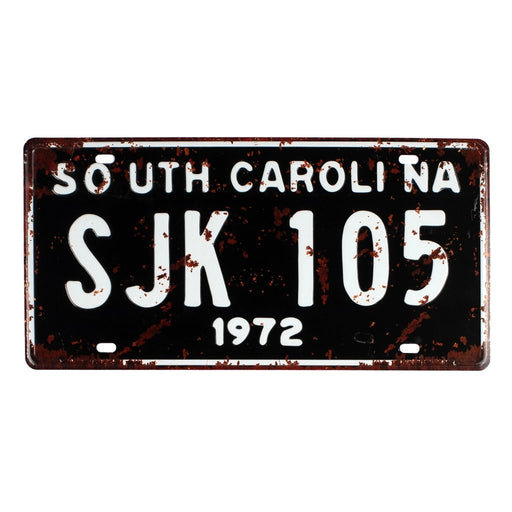 Number Plates wall sign - South Carolina SJK 105 - eazy wagon