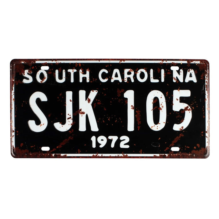 Number Plates wall sign - South Carolina SJK 105 - eazy wagon