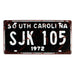 Number Plates wall sign - South Carolina SJK 105 - eazy wagon