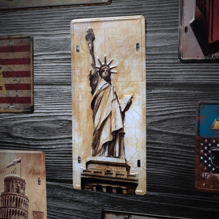 Number Plates wall sign - Statue of Liberty - eazy wagon