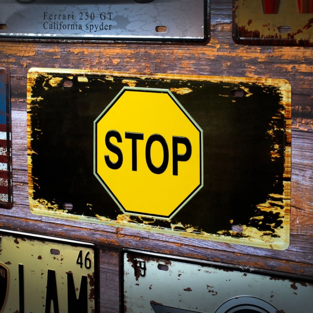 Number Plates wall sign - Stop — eazy wagon