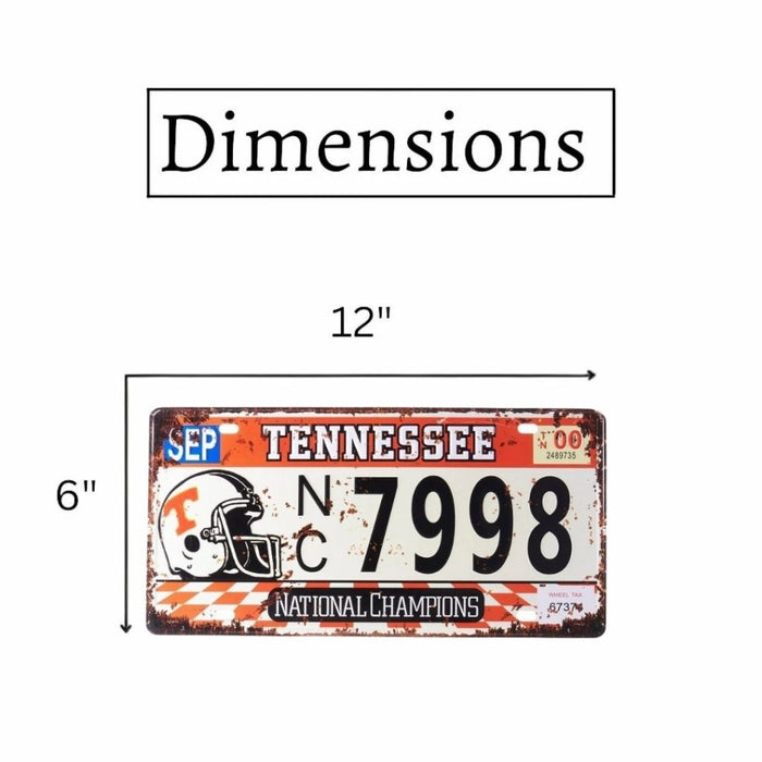 Number Plates wall sign - Tennessee NC 7998 - eazy wagon