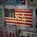 Number Plates wall sign - USA Retro flag - eazy wagon