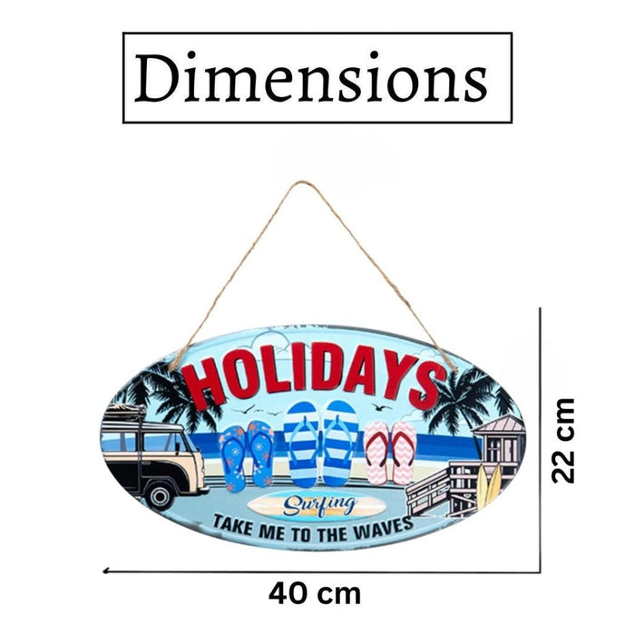 Oval Plates Big Wall Sign – Holiday Beach - eazy wagon