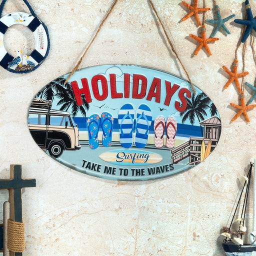 Oval Plates Big Wall Sign – Holiday Beach - eazy wagon