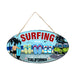 Oval Plates Big Wall Sign – Surfing Beach - eazy wagon