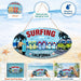 Oval Plates Big Wall Sign – Surfing Beach - eazy wagon