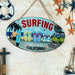 Oval Plates Big Wall Sign – Surfing Beach - eazy wagon