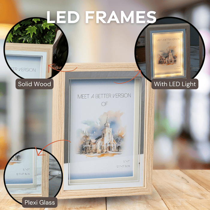 Photo Frames - Beige Silver With LED Light - eazy wagon