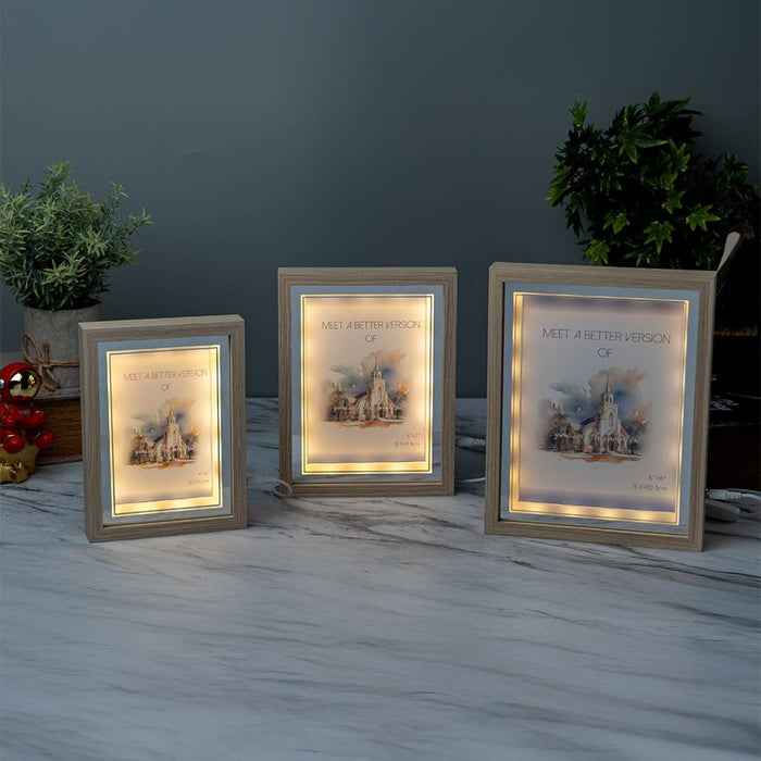 Photo Frames - Beige Silver With LED Light - eazy wagon