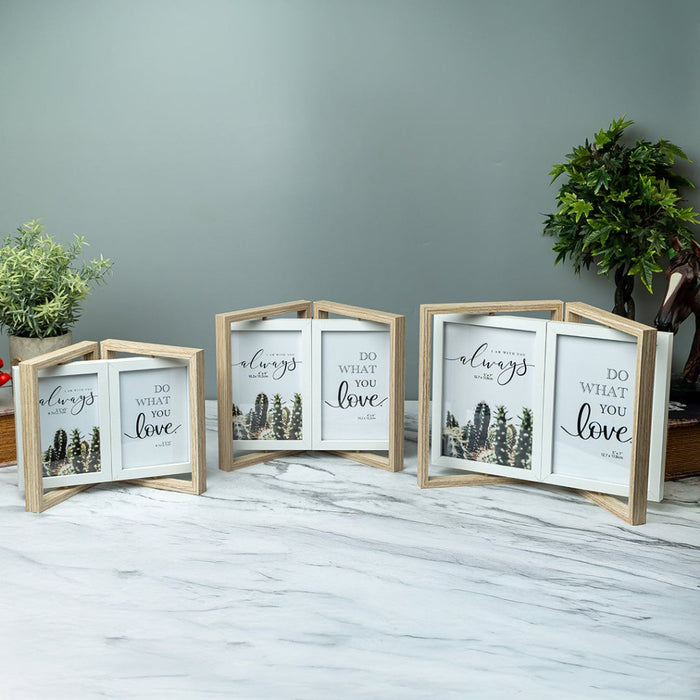 Photo Frames - Double Door Frame with Rotation - Beige - eazy wagon