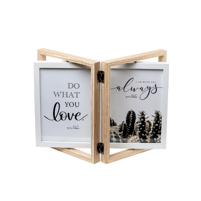 Photo Frames - Double Door Frame with Rotation - Beige - eazy wagon