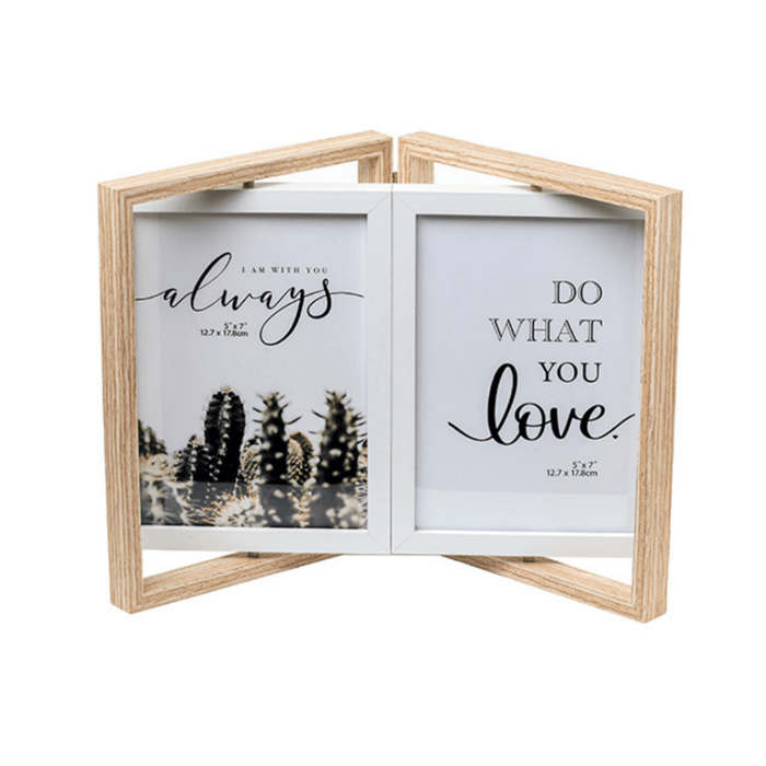 Photo Frames - Double Door Frame with Rotation - Beige - eazy wagon