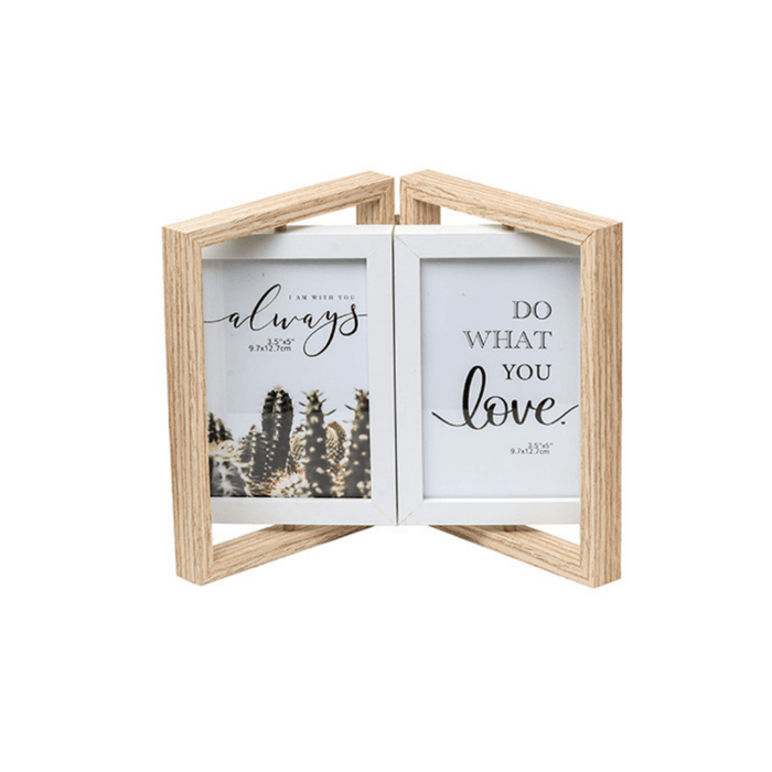 Photo Frames - Double Door Frame with Rotation - Beige - eazy wagon