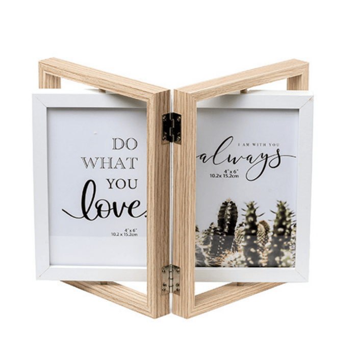 Photo Frames - Double Door Frame with Rotation - Beige - eazy wagon
