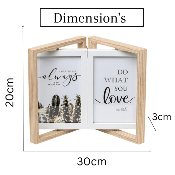 Photo Frames - Double Door Frame with Rotation - Beige - eazy wagon