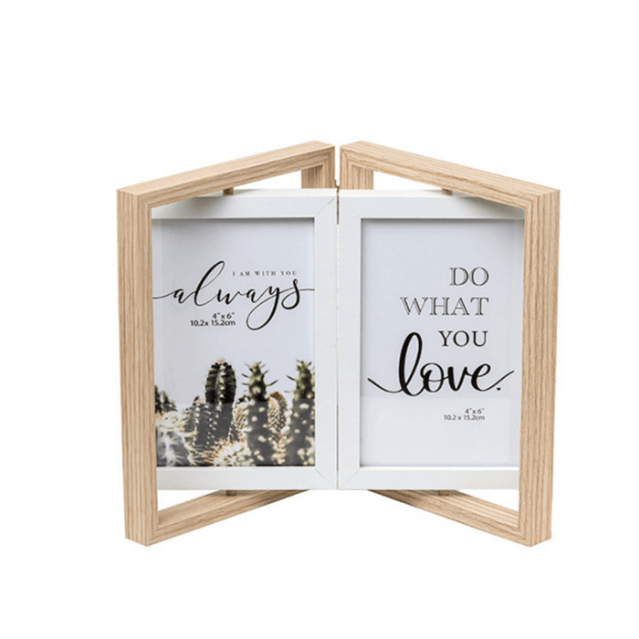 Photo Frames - Double Door Frame with Rotation - Beige - eazy wagon