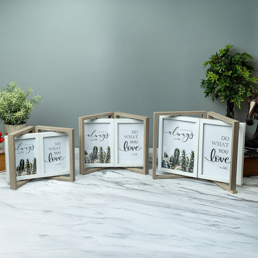 Photo Frames - Double Door Frame with Rotation - Grey - eazy wagon