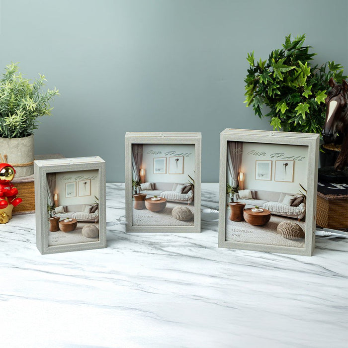 Photo Frames - Grey Double Sided LED Frame - eazy wagon