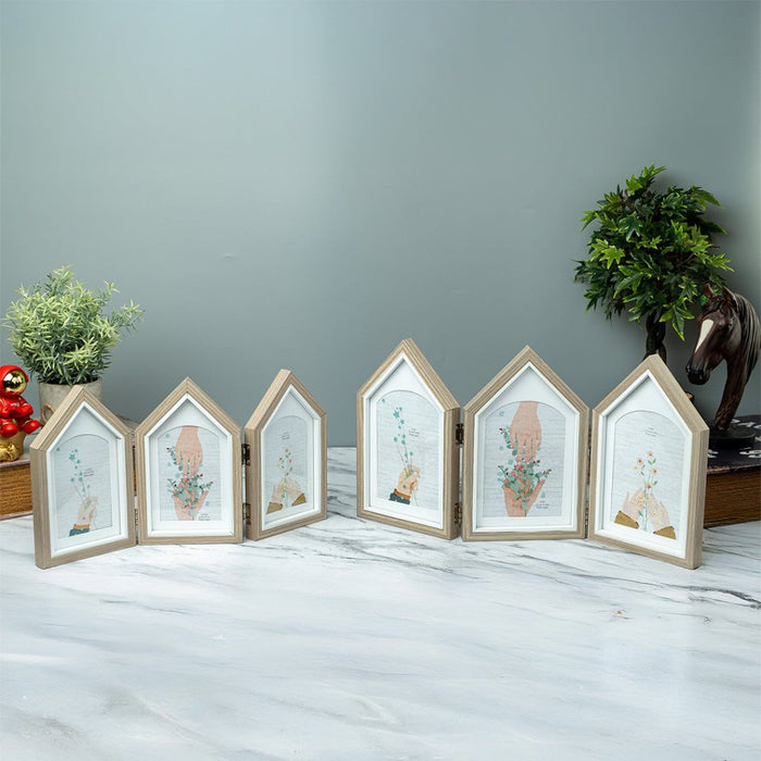 Photo Frames - Three House shape Brown - eazy wagon