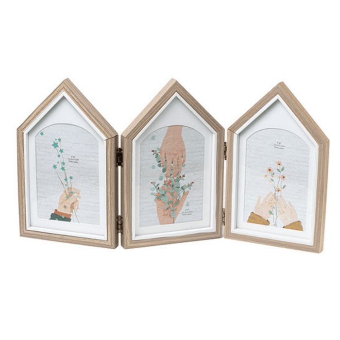 Photo Frames - Three House shape Brown - eazy wagon
