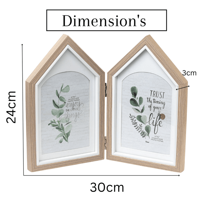 Photo Frames - Two House shape Brown - eazy wagon