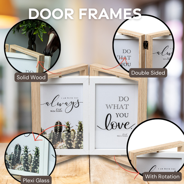 Photo Frames - Double Door Frame with Rotation - Beige