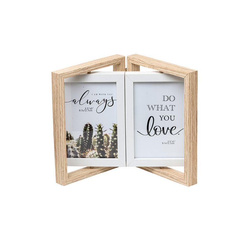 Photo Frames - Double Door Frame with Rotation - Beige