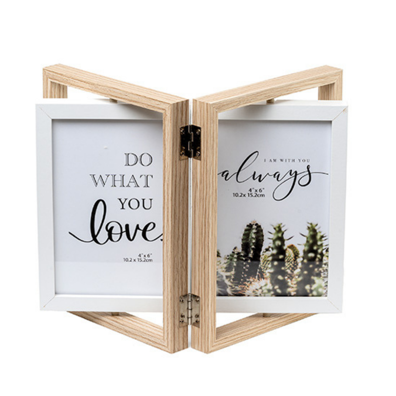 Photo Frames - Double Door Frame with Rotation - Beige