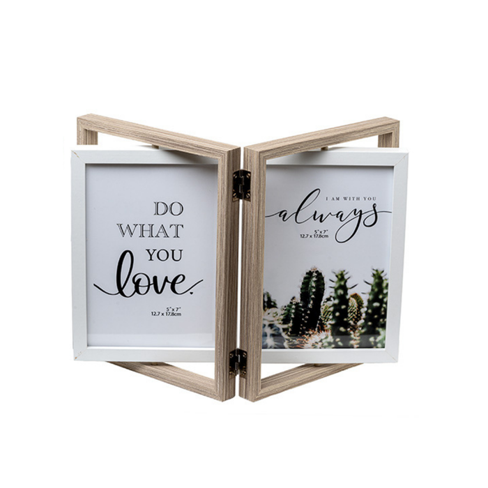 Photo Frames - Double Door Frame with Rotation - Grey